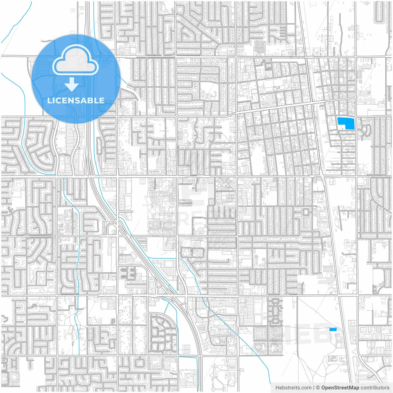 Lancaster, California, United States, city map with high resolution roads.