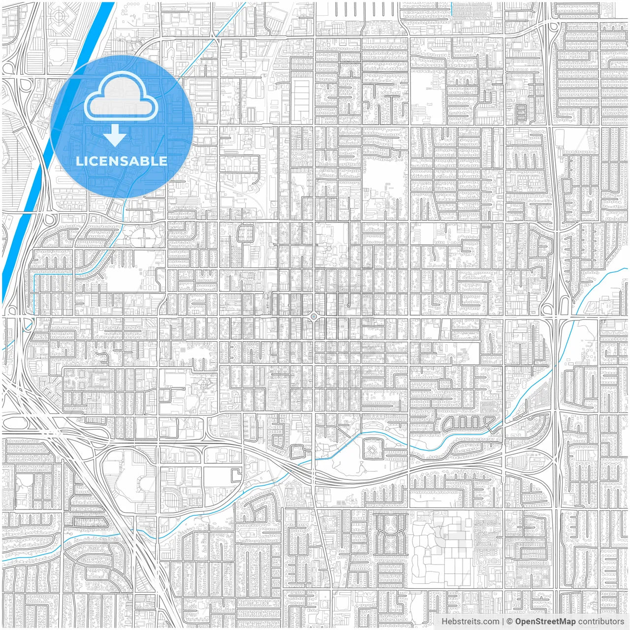 Orange, California, United States, city map with high resolution roads.