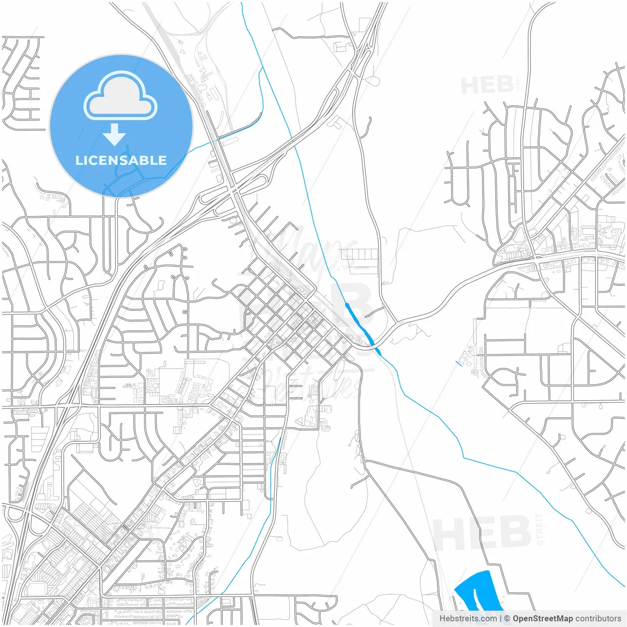 Victorville, California, United States, city map with high resolution roads.