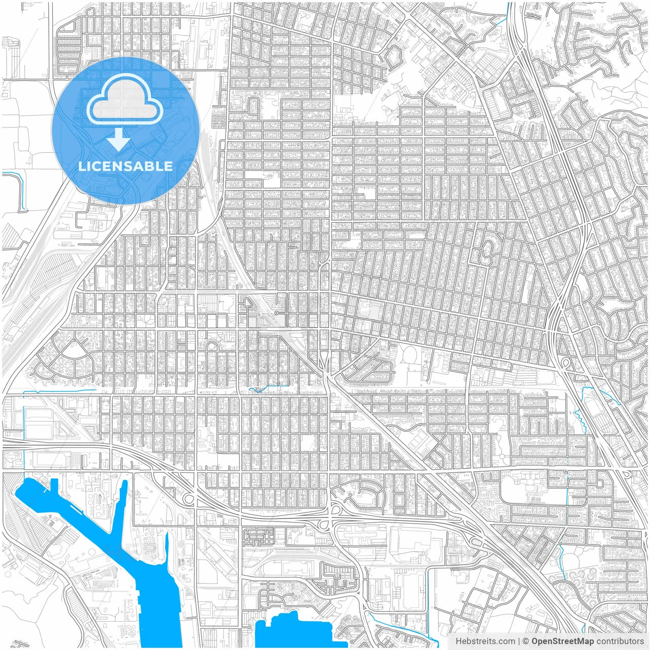 Richmond, California, United States, city map with high resolution roads.