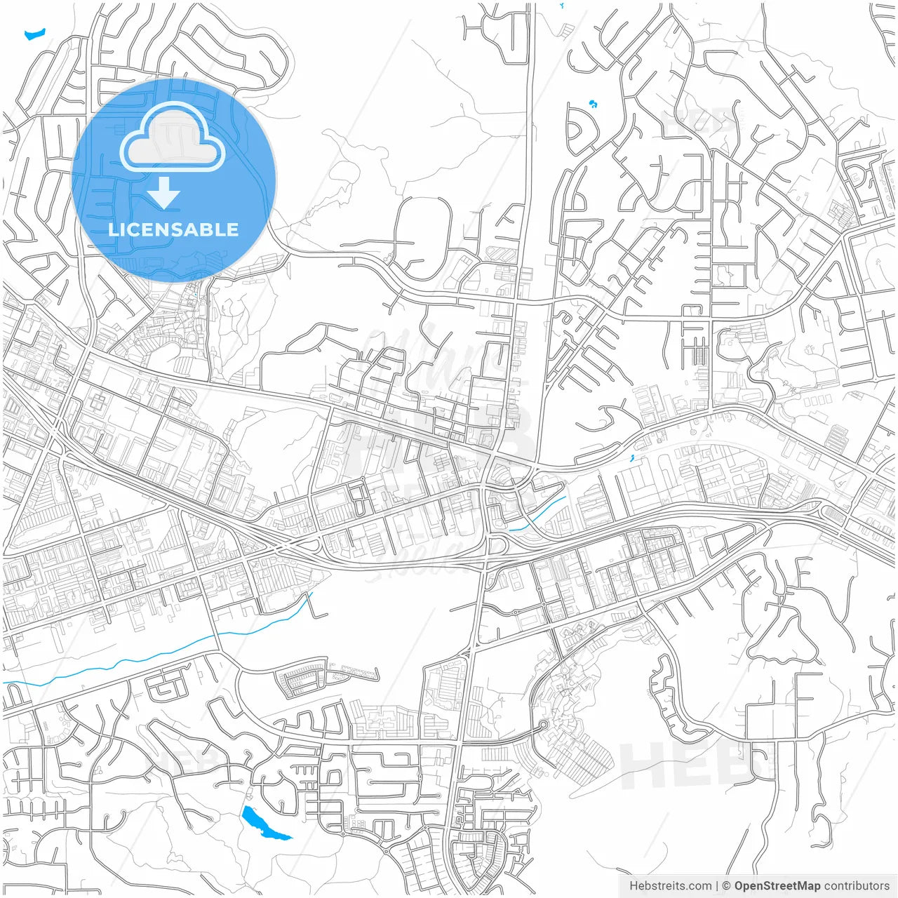 San Marcos, California, United States, city map with high resolution roads.