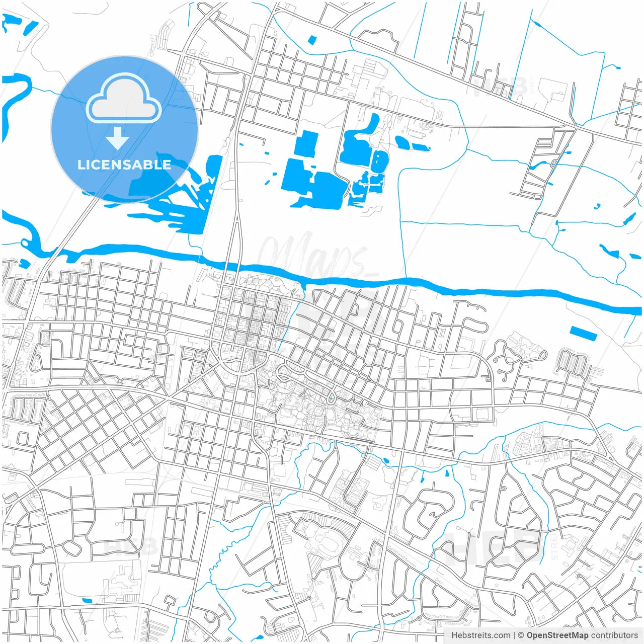Greenville, North Carolina, United States, city map with high resolution roads.