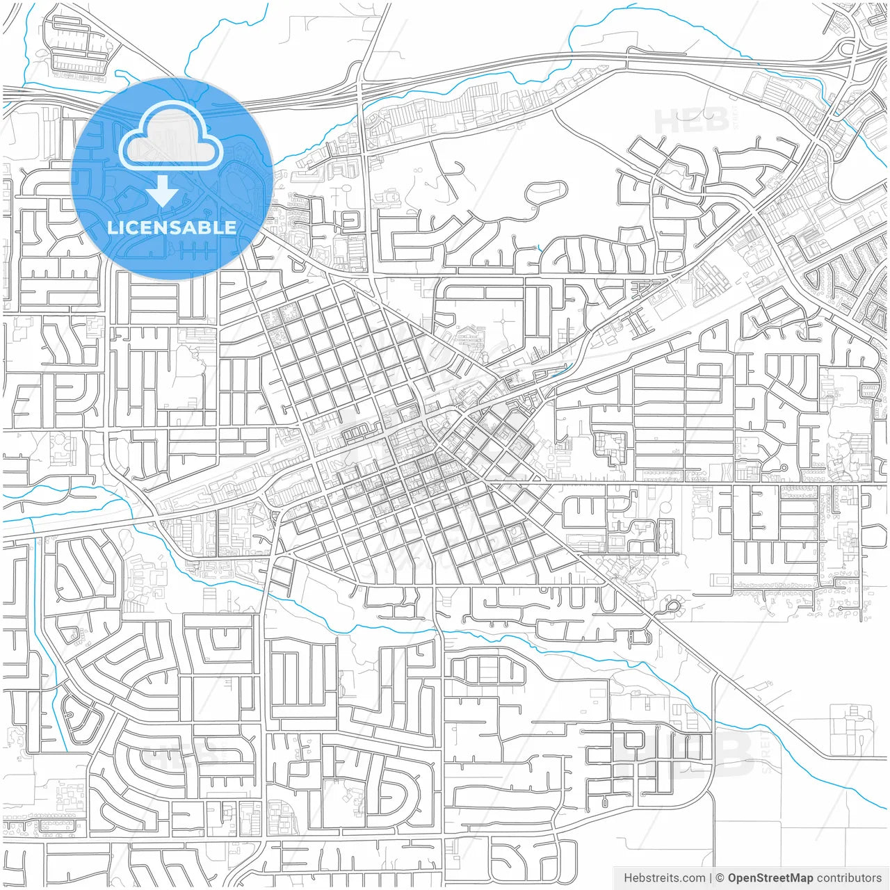 Livermore, California, United States, city map with high resolution roads.