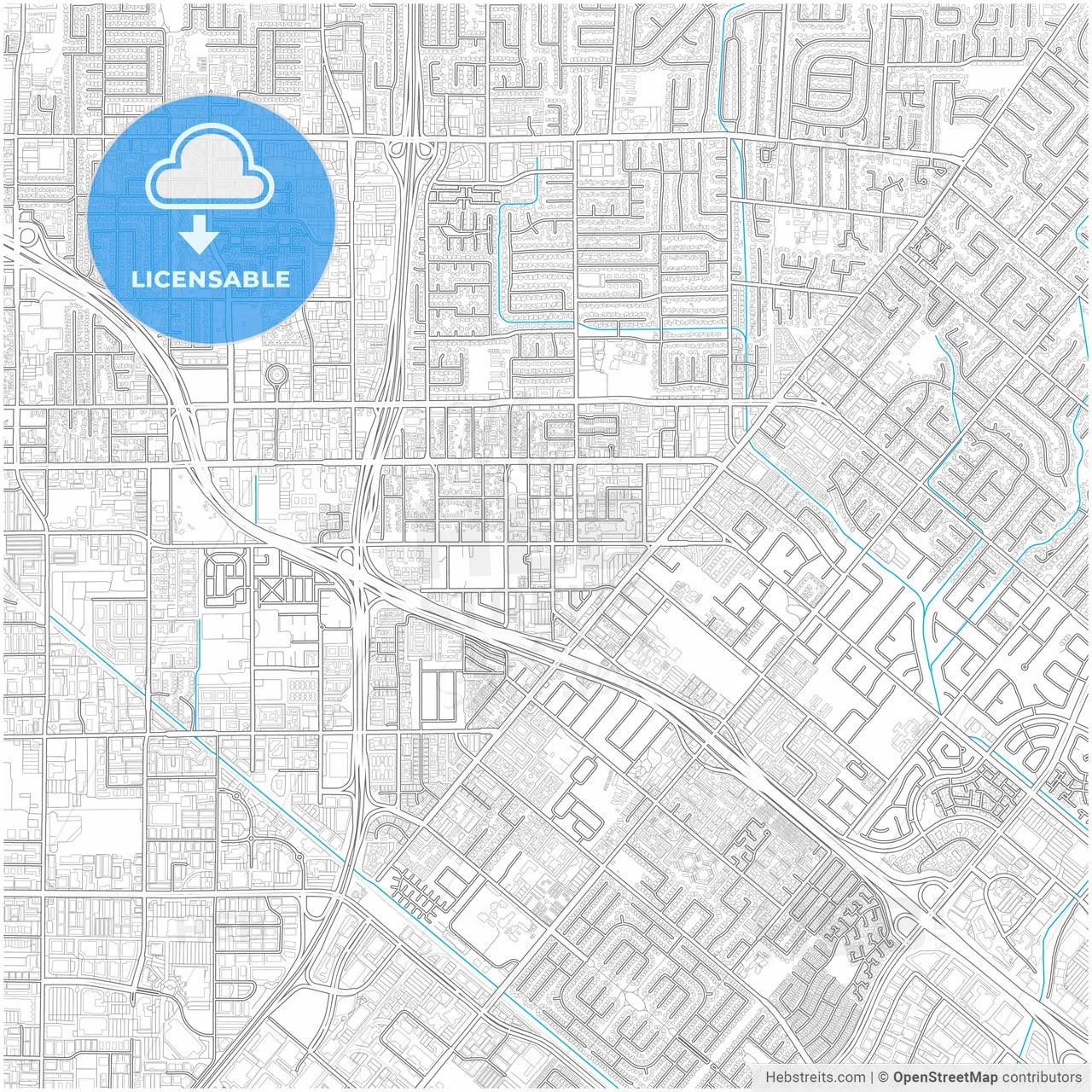 Tustin, California, United States, city map with high resolution roads.