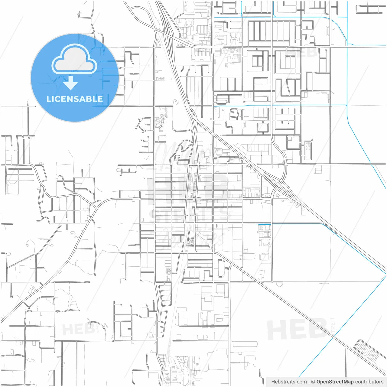 Perris, California, United States, city map with high resolution roads.
