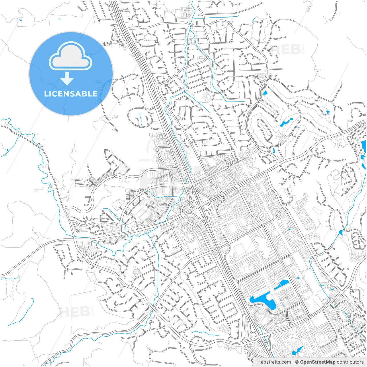 San Ramon, California, United States, city map with high resolution roads.