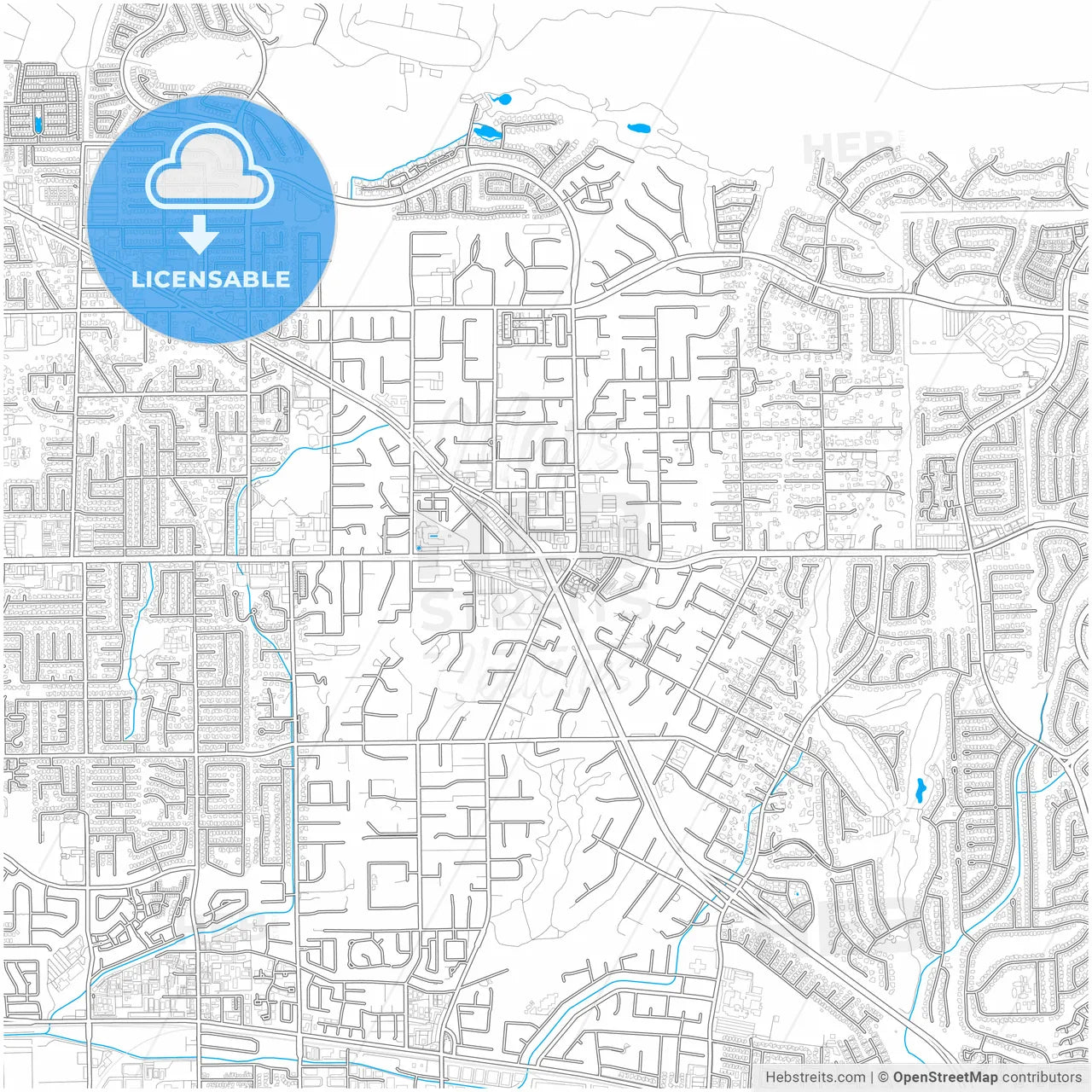 Yorba Linda, California, United States, city map with high resolution roads.