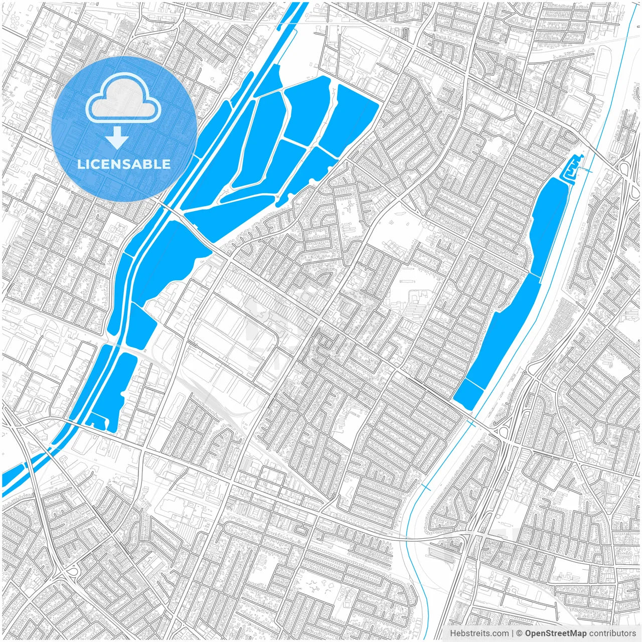 Pico Rivera, California, United States, city map with high resolution roads.