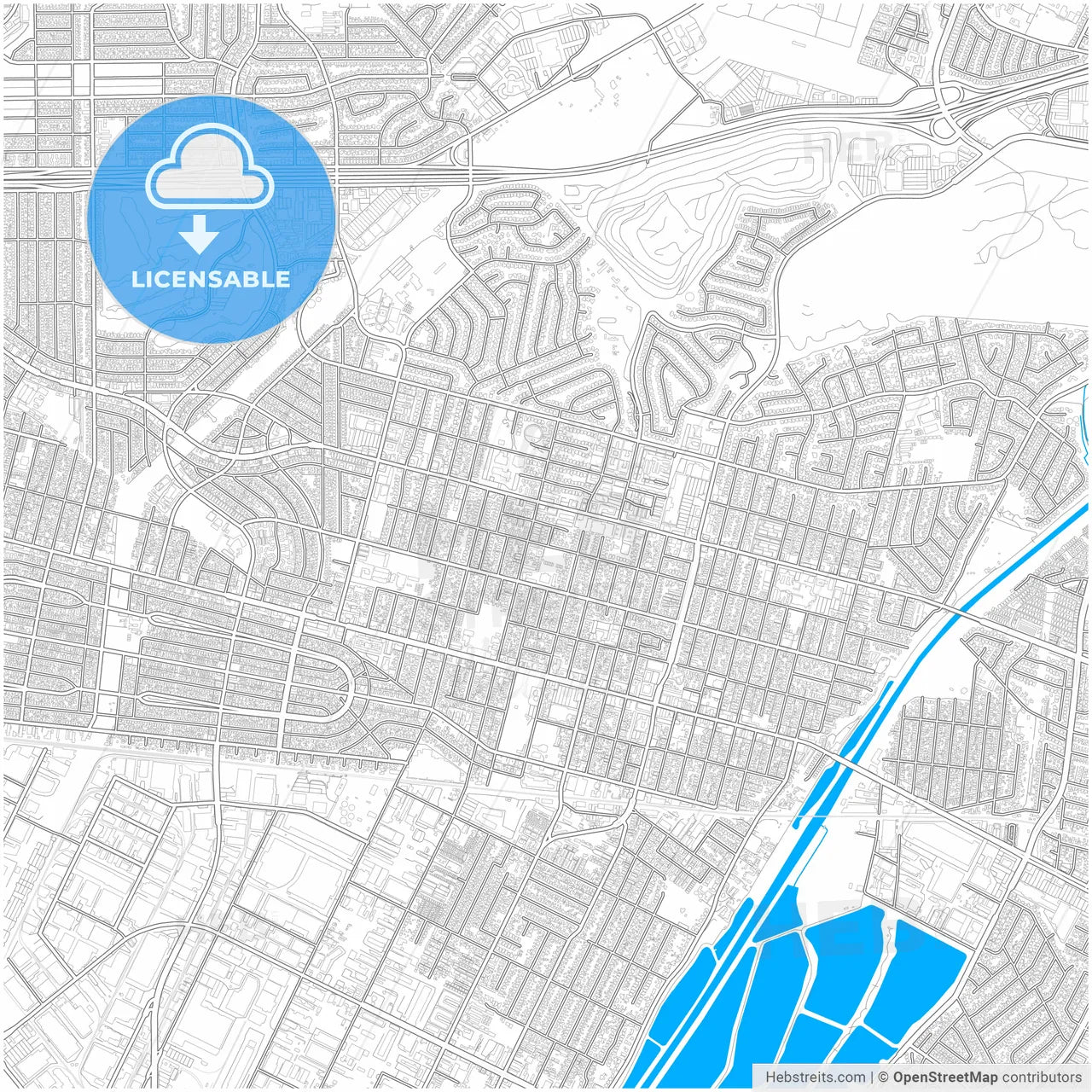 Montebello, California, United States, city map with high resolution roads.