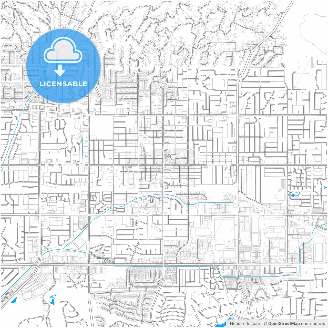 La Habra, California, United States, city map with high resolution roads.