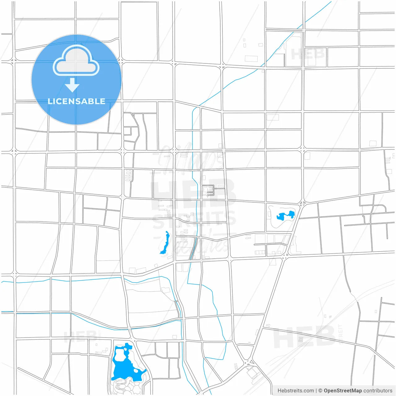 Jining, Shandong, China, city map with high resolution roads.