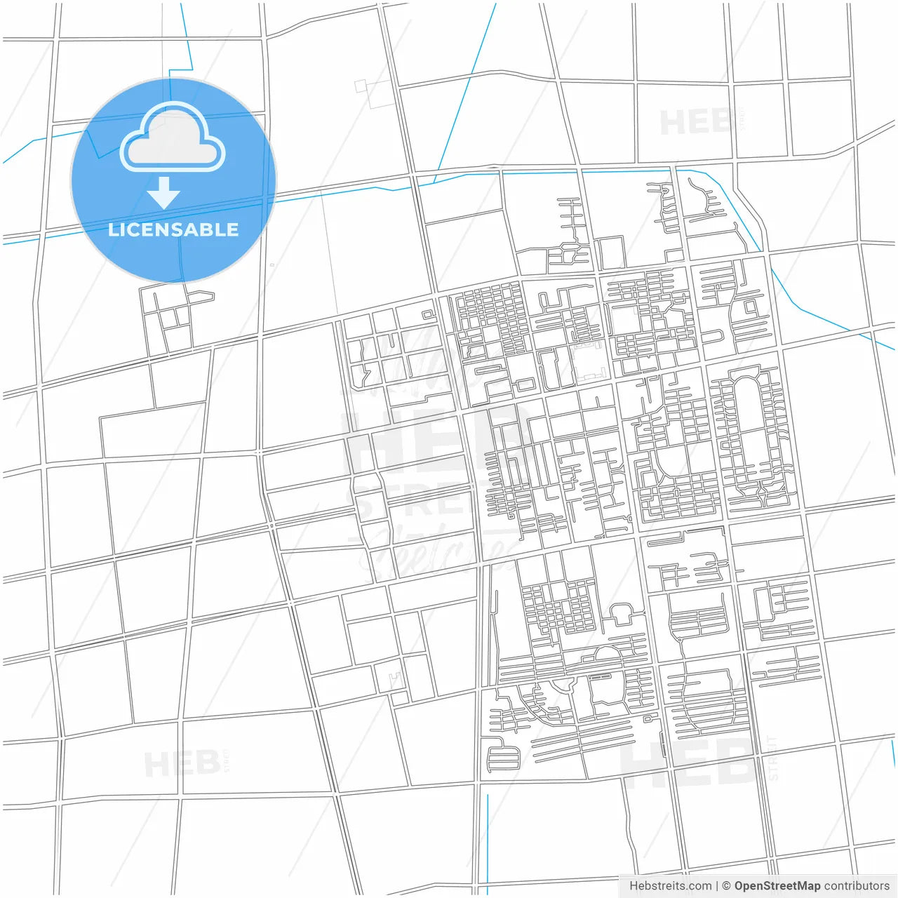 Panjin, Liaoning, China, city map with high resolution roads.