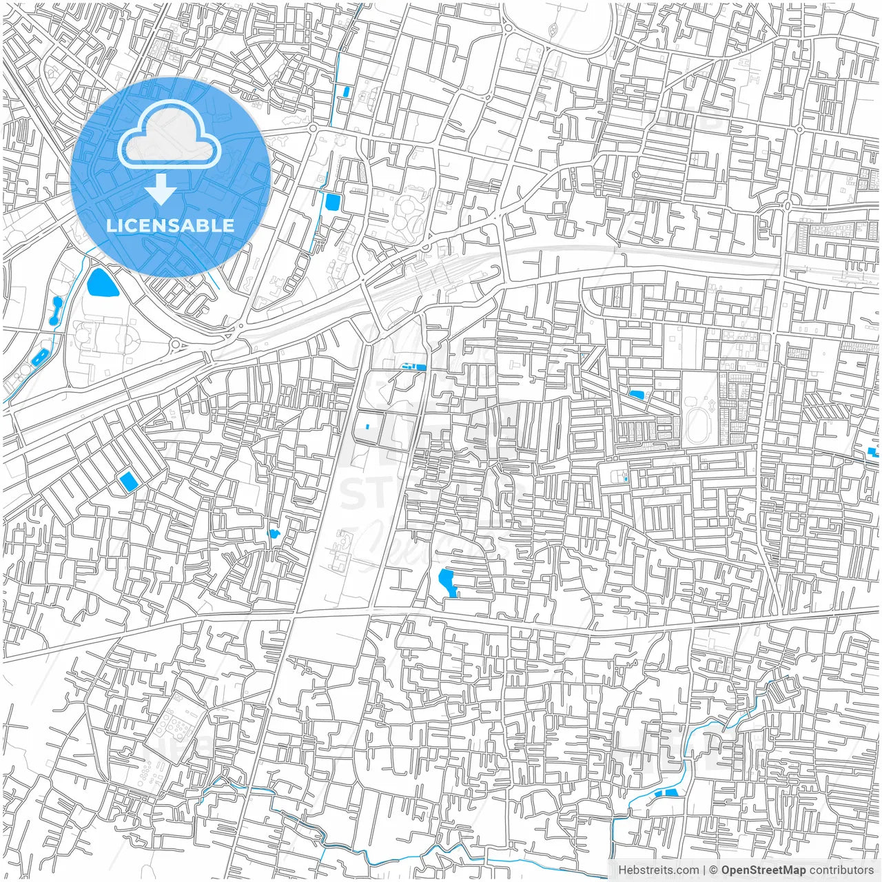 Patna, Bihar, India, city map with high resolution roads.