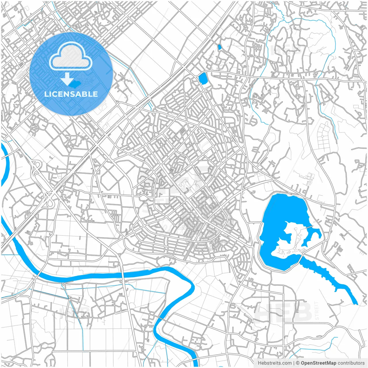 Ichihara, Chiba, Japan, city map with high resolution roads.