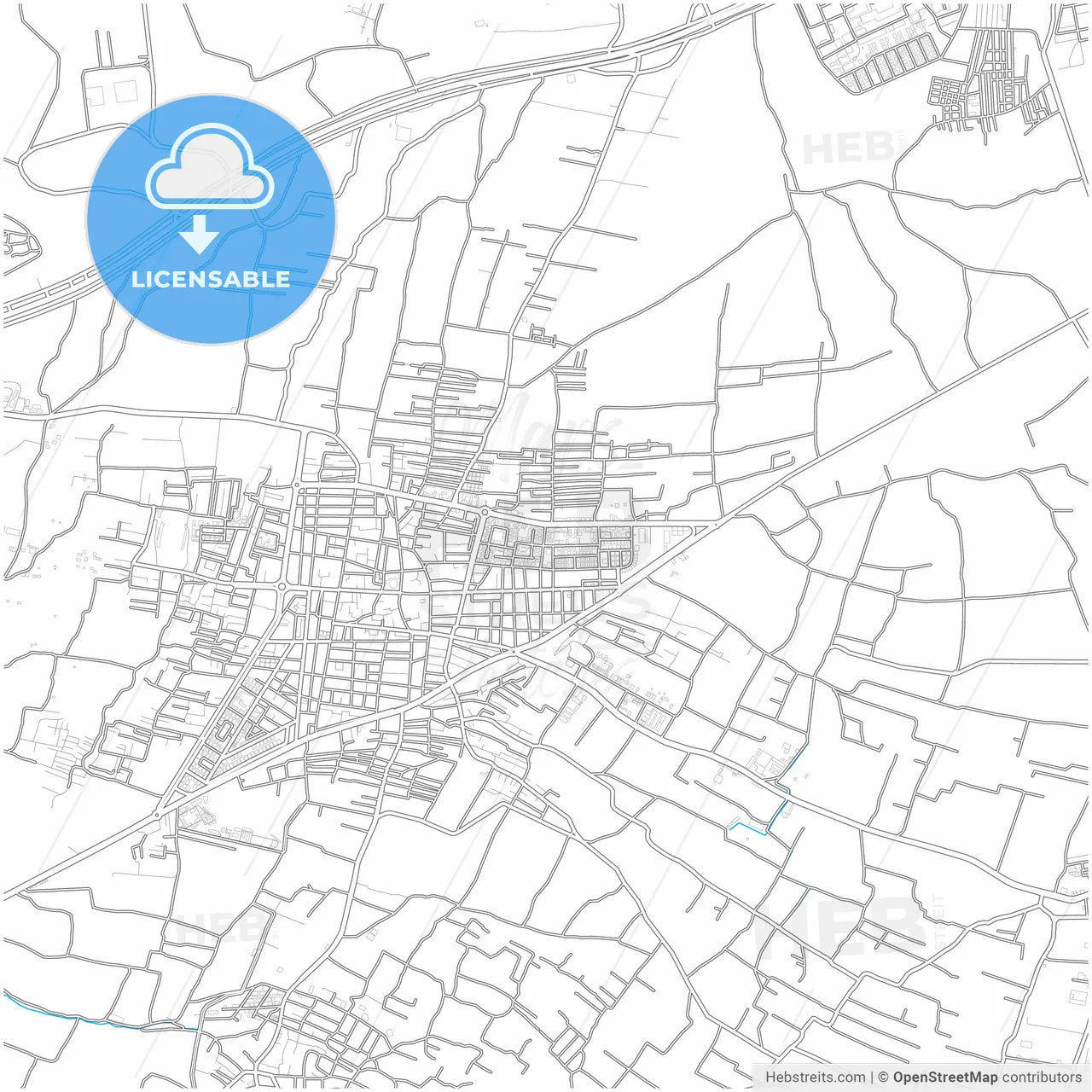 Douma, Syria, city map with high resolution roads.