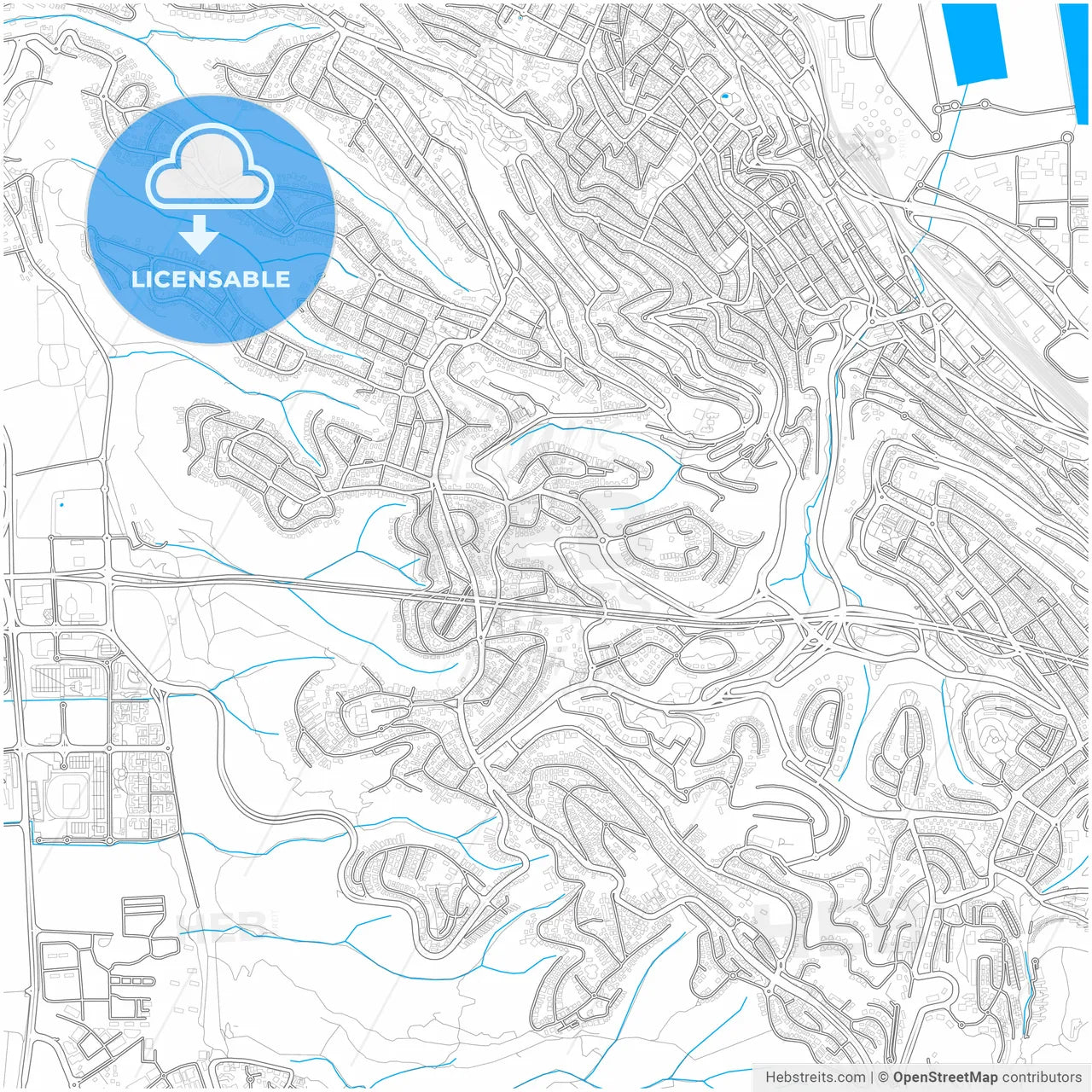 Haifa, Haifa, Israel, city map with high resolution roads.