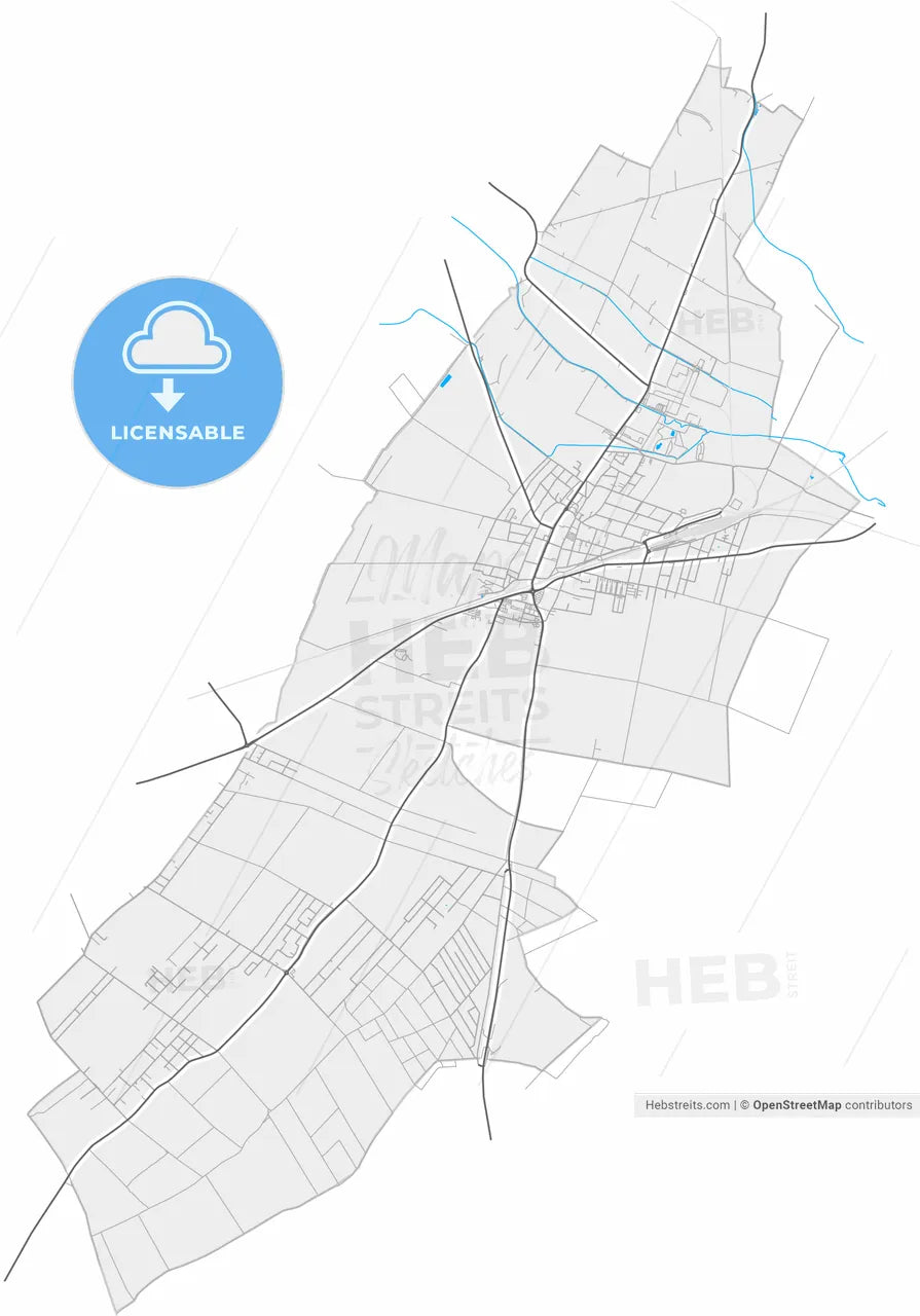 Gänserndorf, Lower Austria, Austria, high resolution vector map - Instant download PDF and JPG