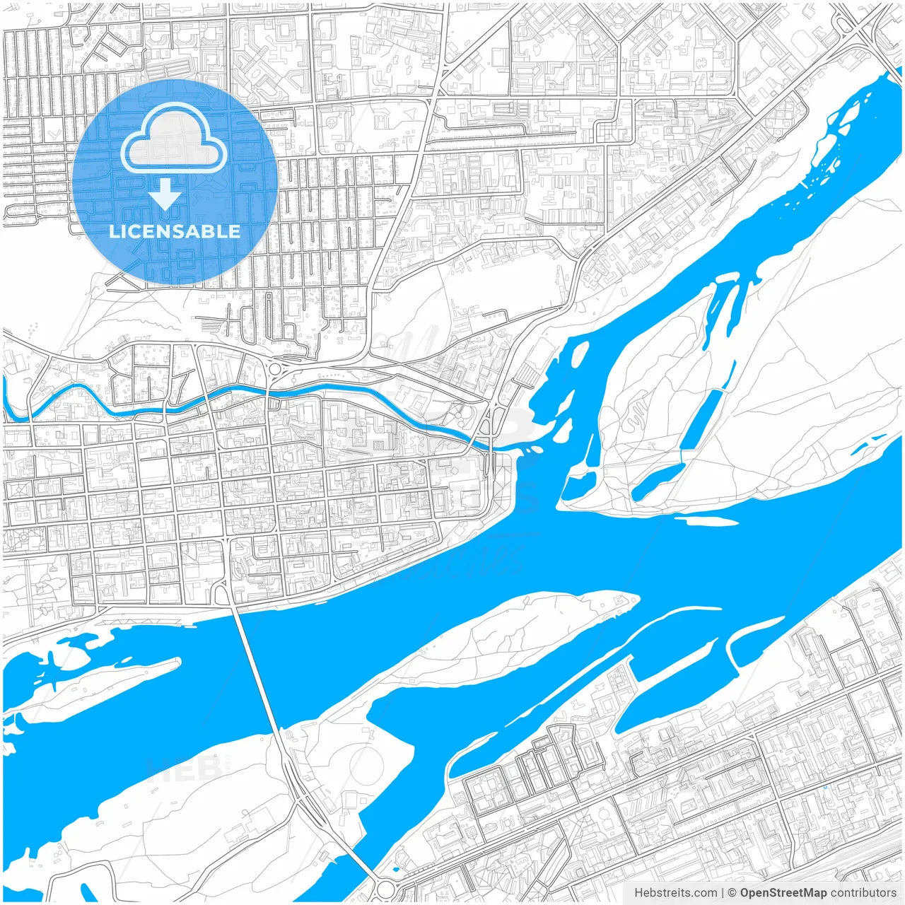 Krasnoyarsk, Krasnoyarsk Krai, Russia, city map with high resolution roads.