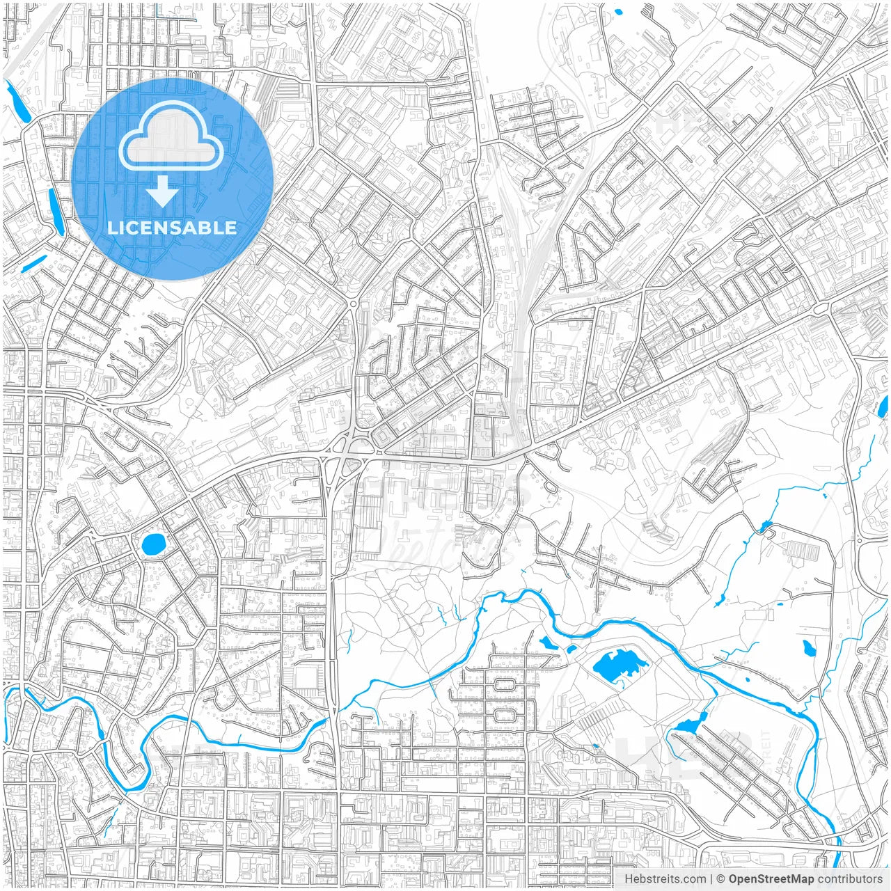 Tomsk, Tomsk Oblast, Russia, city map with high resolution roads.