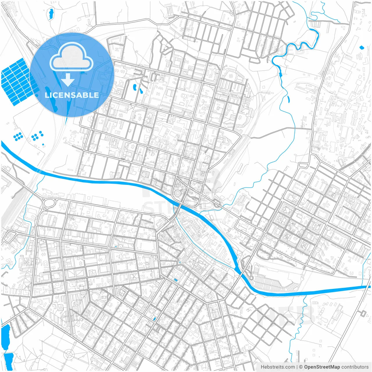 Tula, Tula Oblast, Russia, city map with high resolution roads.