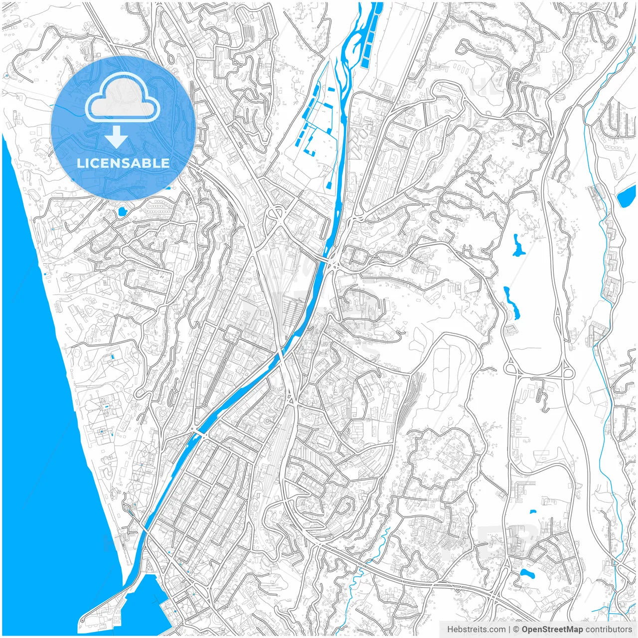 Sochi, Krasnodar Krai, Russia, city map with high resolution roads.