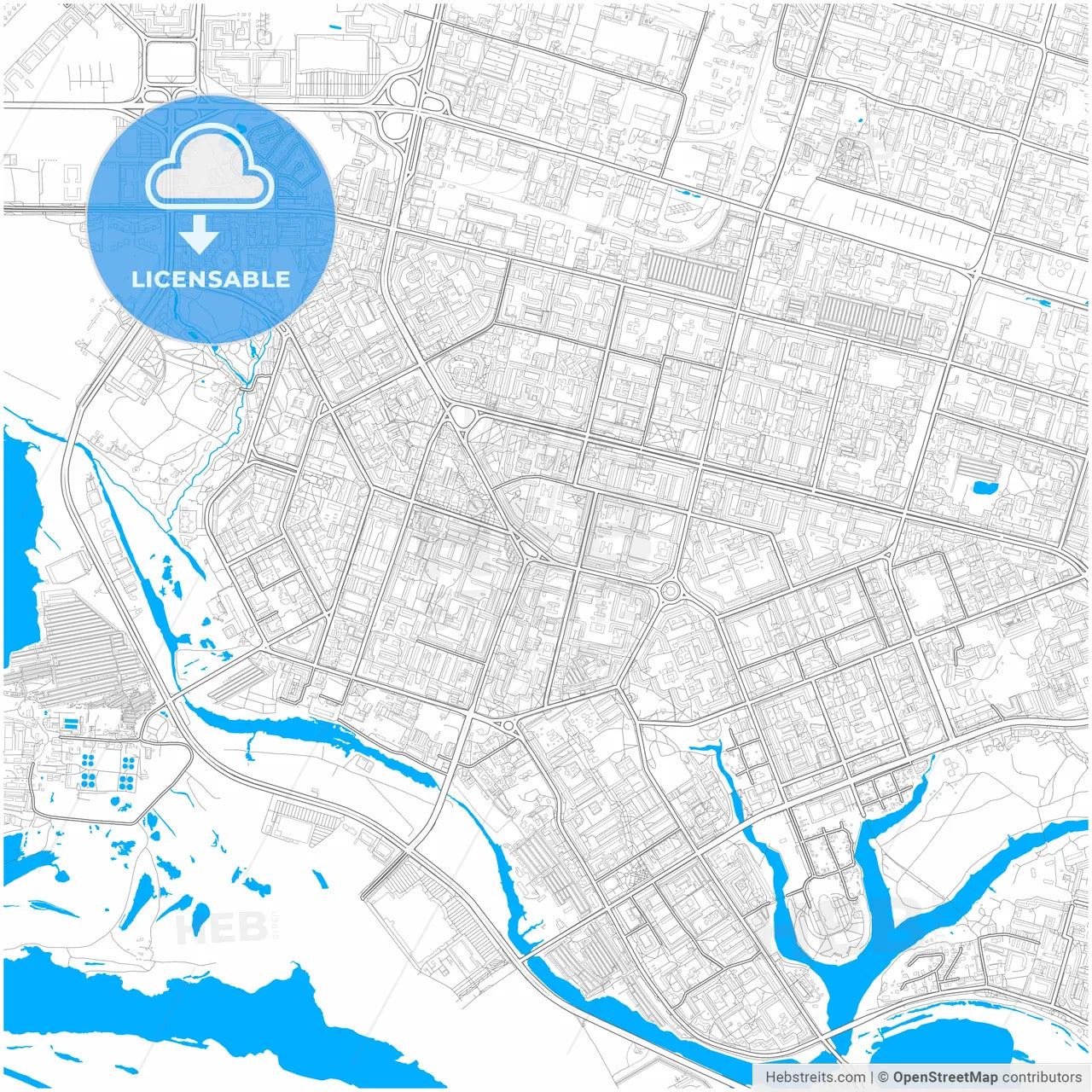 Surgut, Khanty-Mansi Autonomous Okrug-Yugra, Russia, city map with high resolution roads.