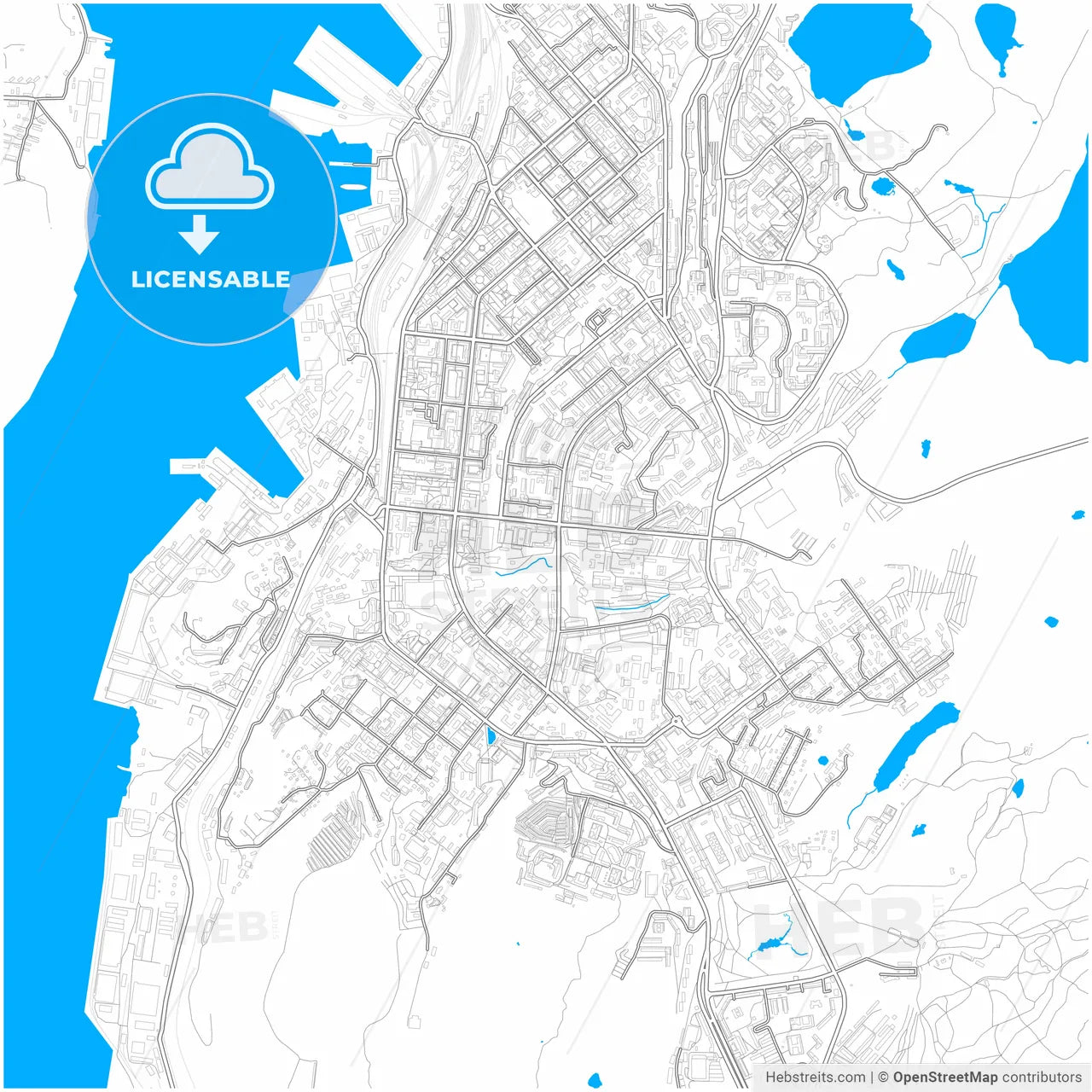 Murmansk, Murmansk Oblast, Russia, city map with high resolution roads.