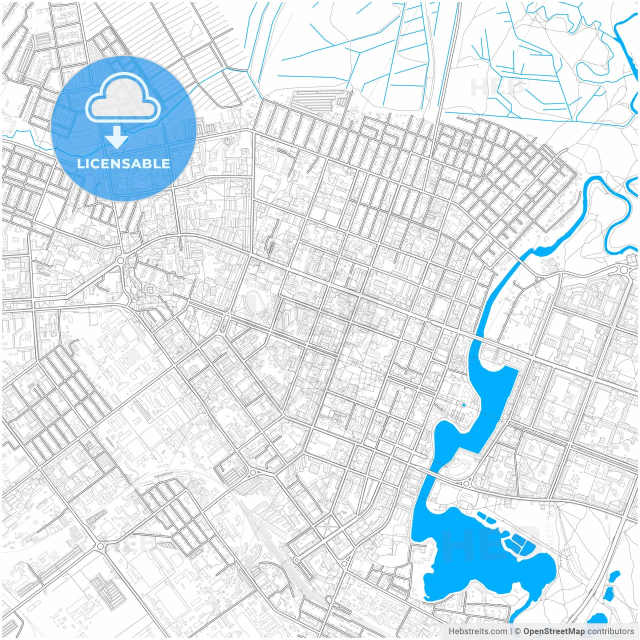 Yoshkar-Ola, Mari El Republic, Russia, city map with high resolution roads.
