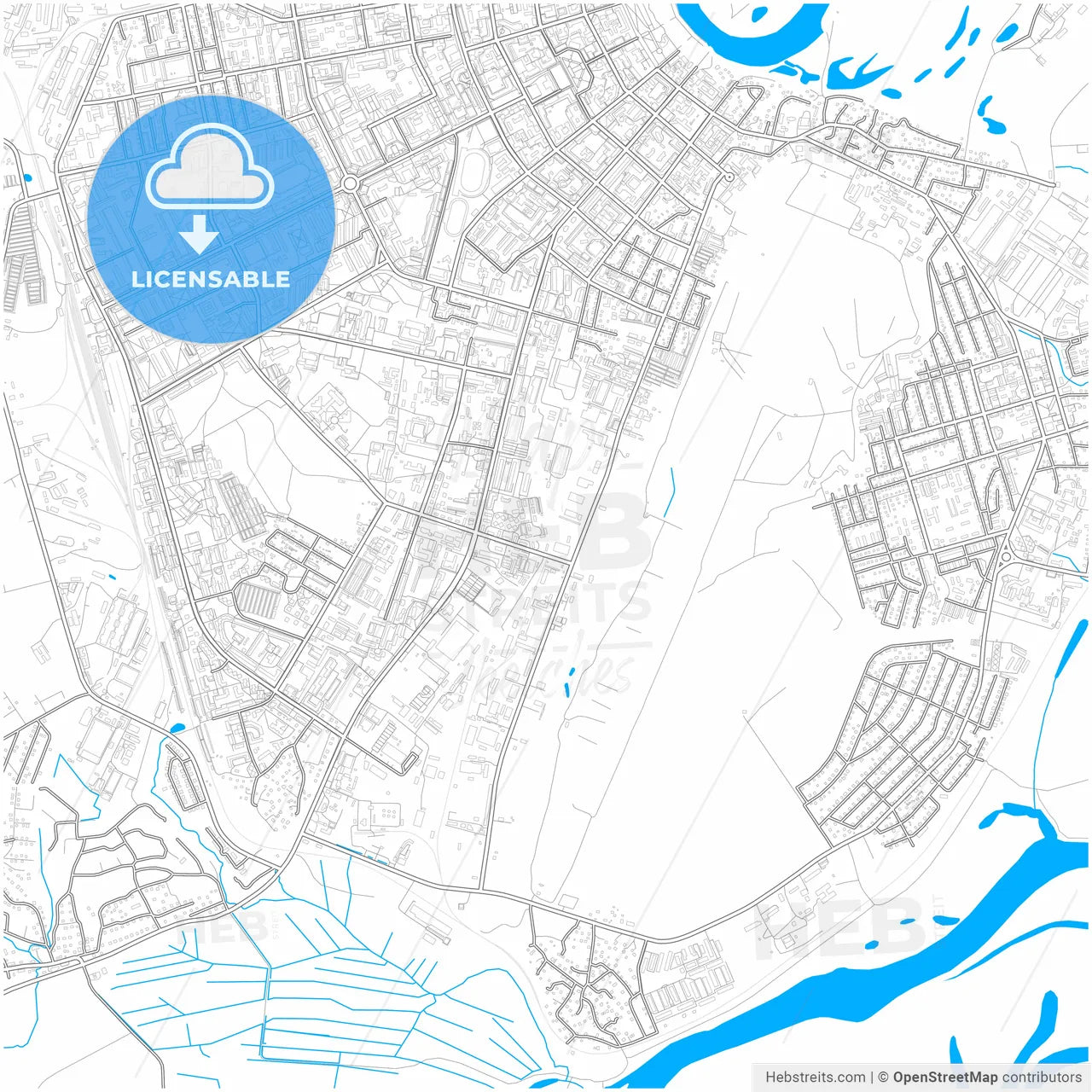 Syktyvkar, Komi Republic, Russia, city map with high resolution roads.