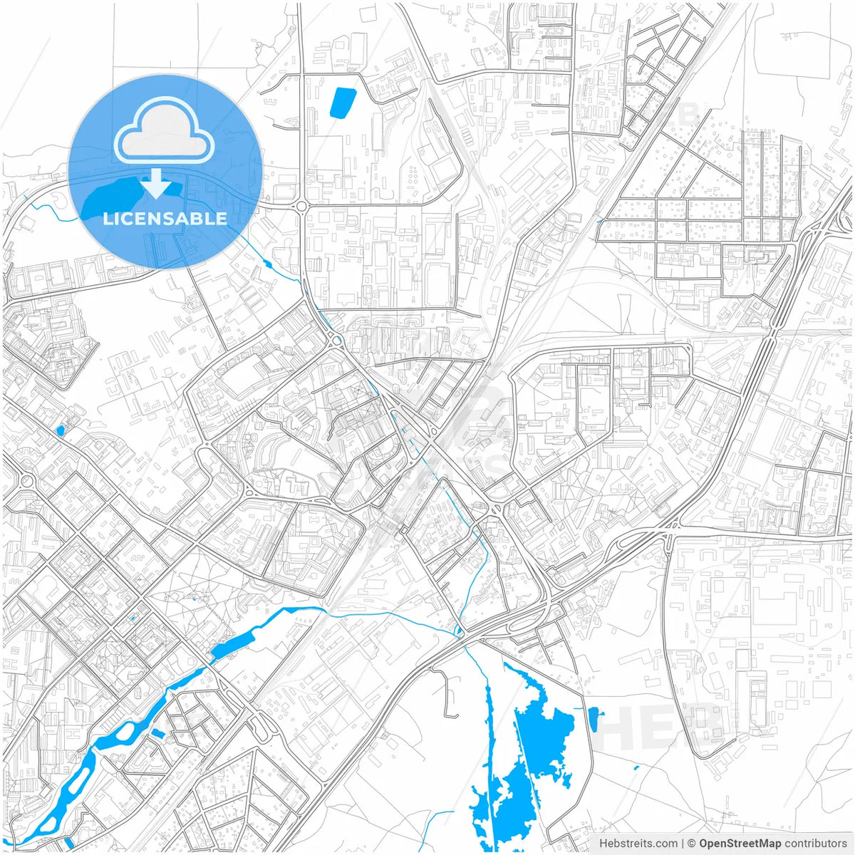 Mytishchi, Moscow Oblast, Russia, city map with high resolution roads.