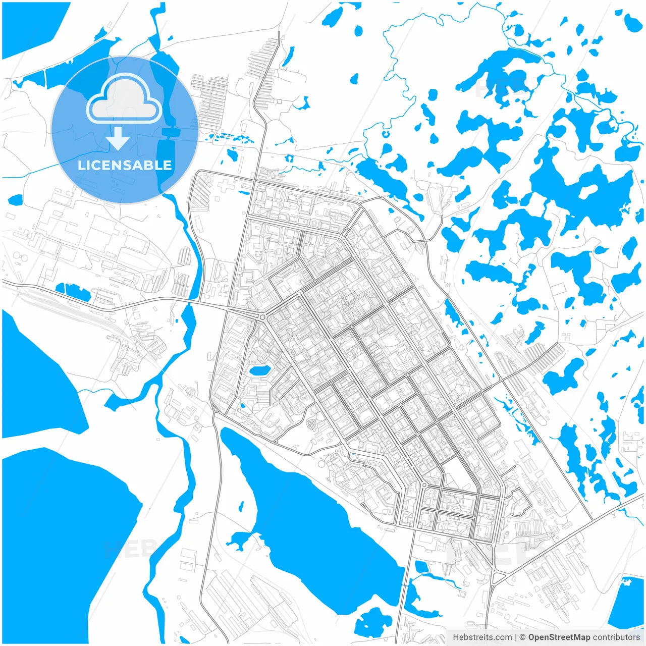 Norilsk, Krasnoyarsk Krai, Russia, city map with high resolution roads.