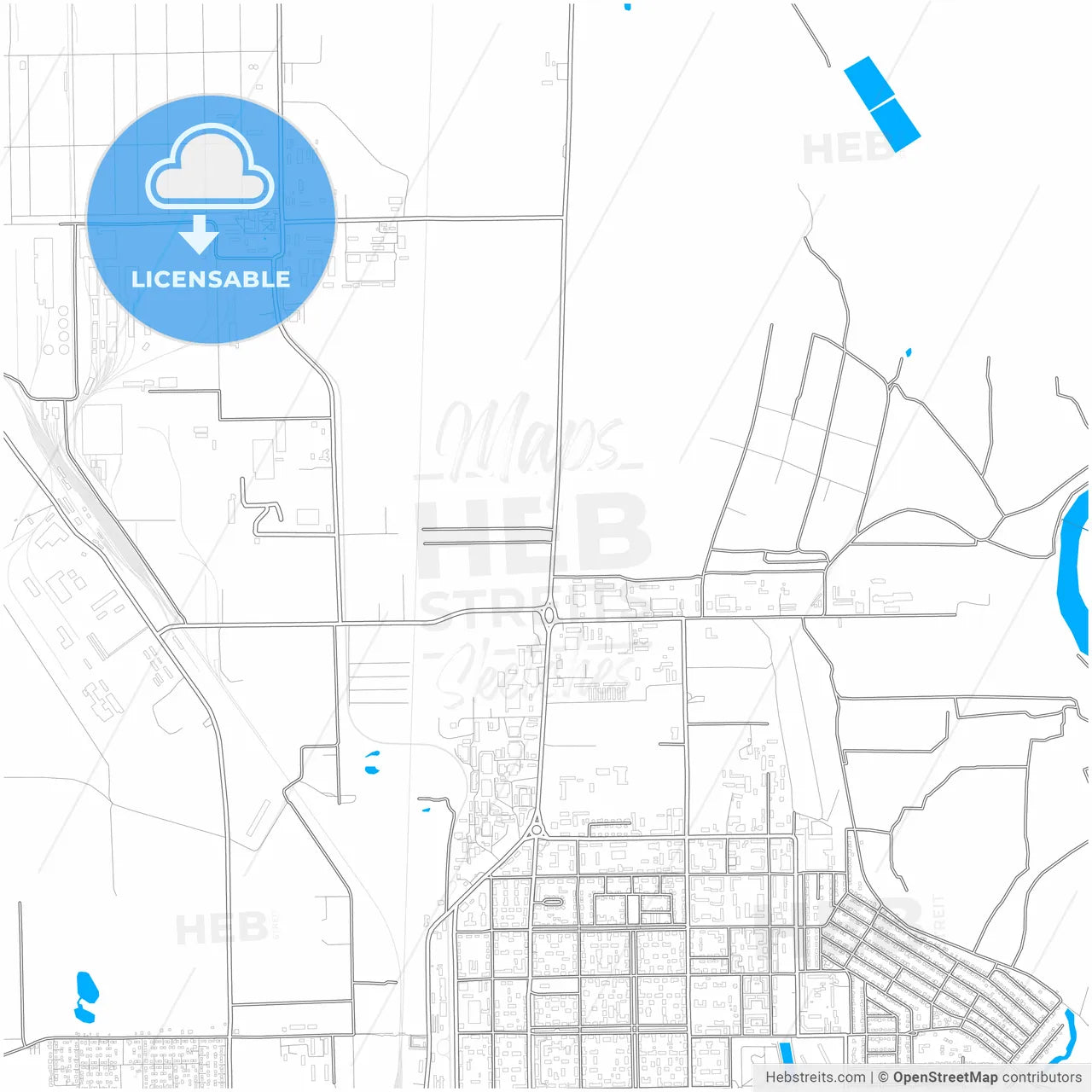 Salavat, Republic of Bashkortostan, Russia, city map with high resolution roads.