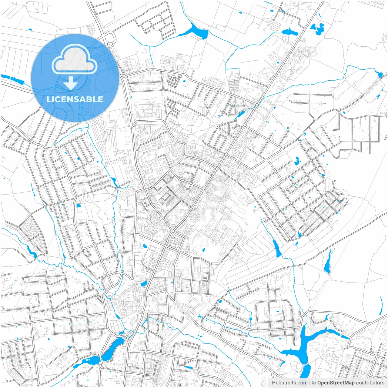 Sergiyev Posad, Moscow Oblast, Russia, city map with high resolution roads.