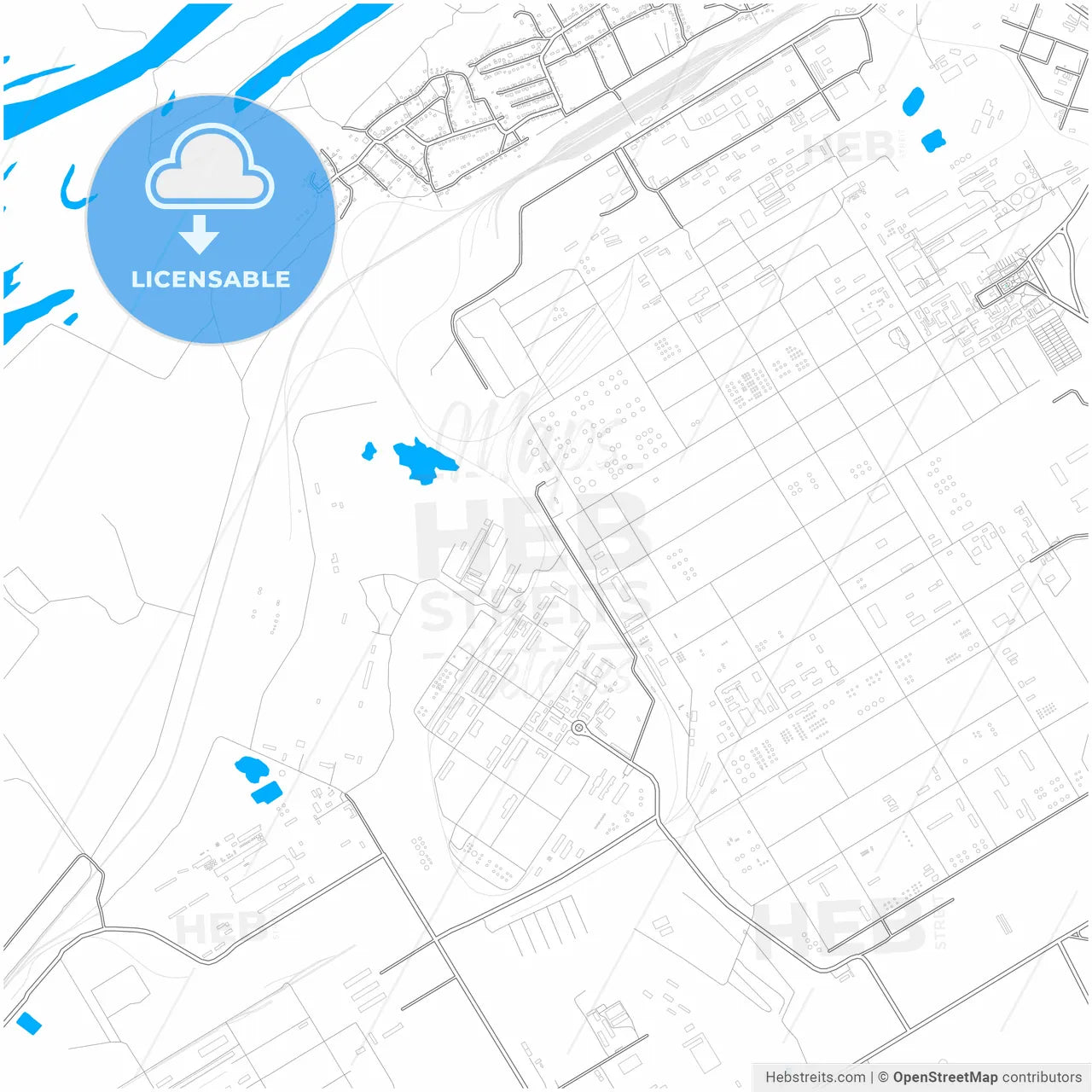 Novokuybyshevsk, Samara Oblast, Russia, city map with high resolution roads.