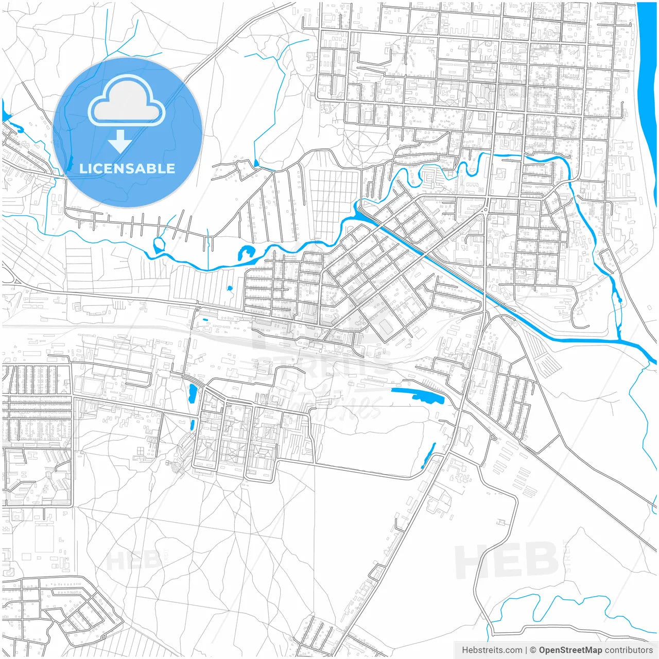 Sarapul, Udmurt Republic, Russia, city map with high resolution roads.