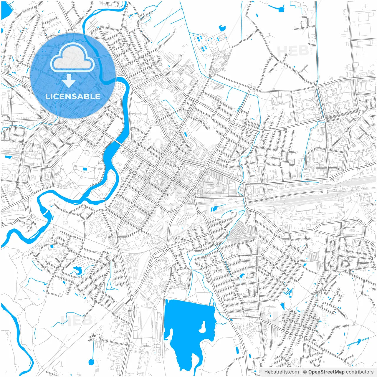 Velikiye Luki, Pskov Oblast, Russia, city map with high resolution roads.