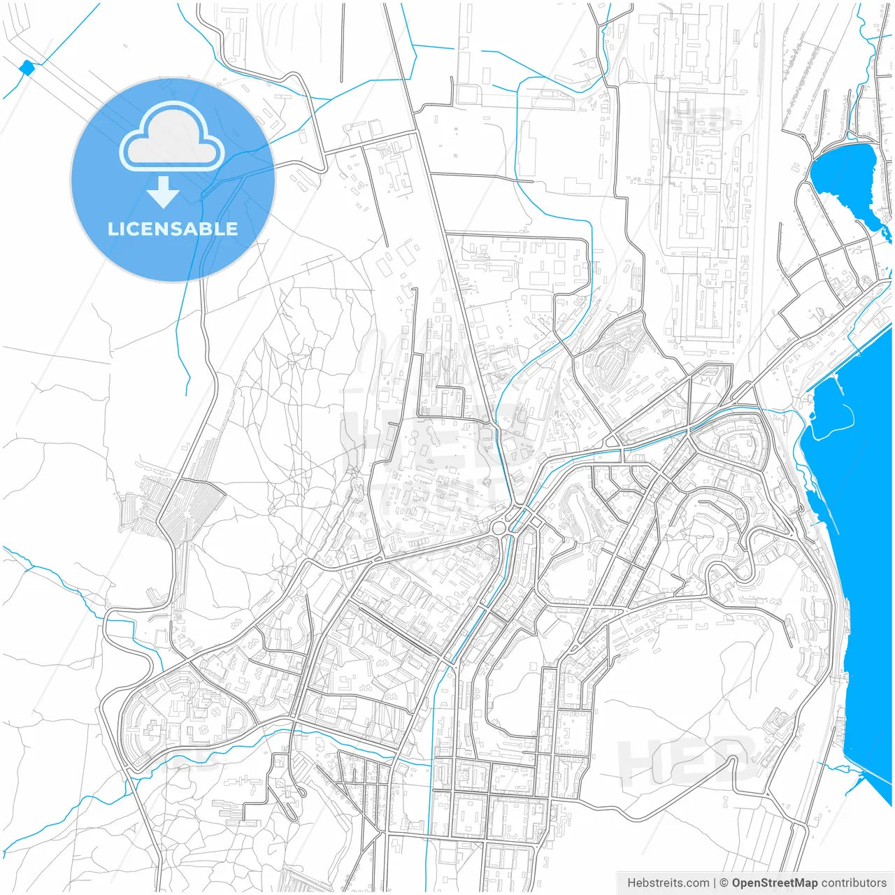 Novouralsk, Sverdlovsk Oblast, Russia, city map with high resolution roads.