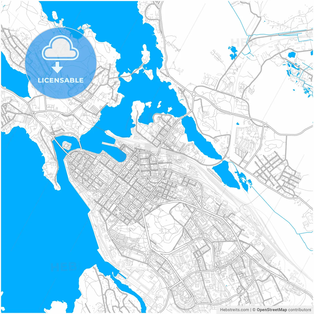 Vyborg, Leningrad Oblast, Russia, city map with high resolution roads.