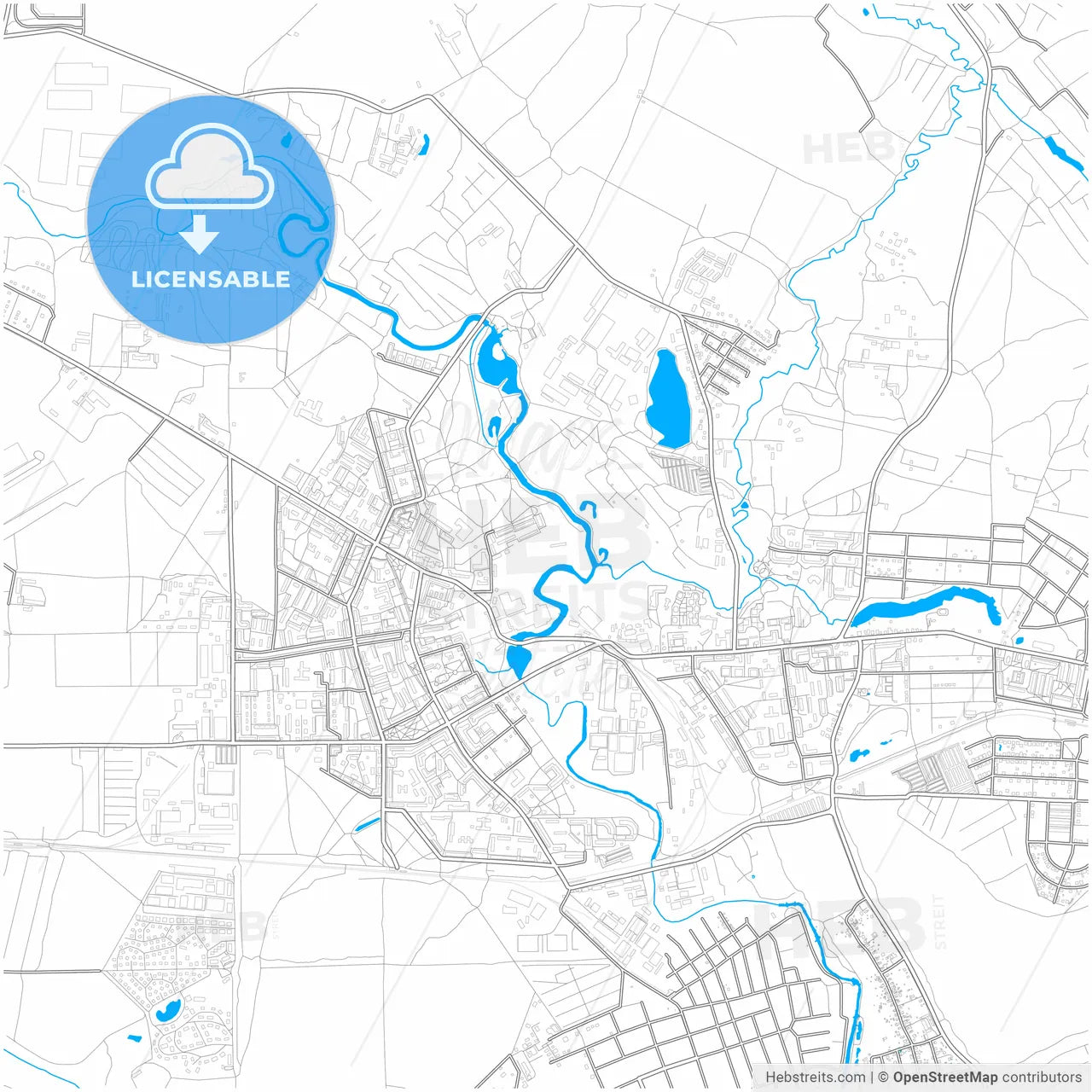 Ivanteyevka, Moscow Oblast, Russia, city map with high resolution roads.