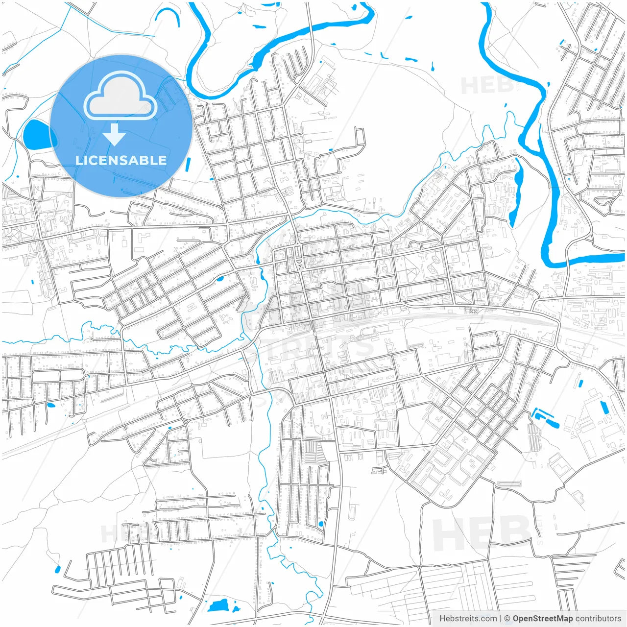 Pavlovsky Posad, Moscow Oblast, Russia, city map with high resolution roads.