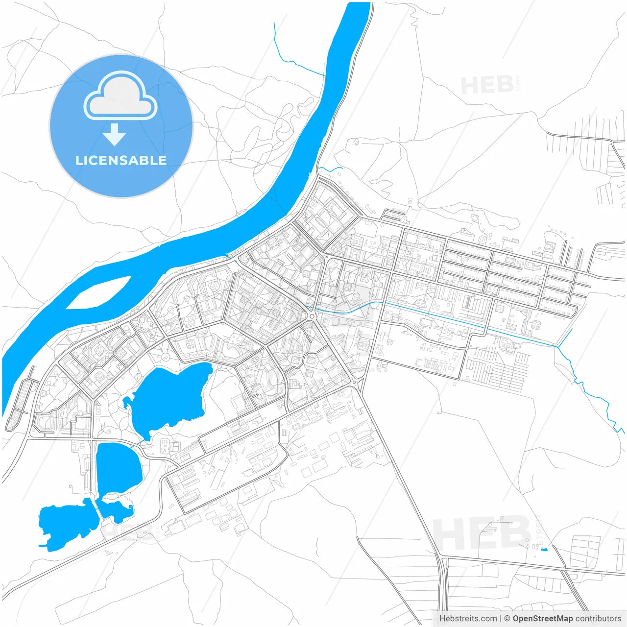 Zelenogorsk, Krasnoyarsk Krai, Russia, city map with high resolution roads.