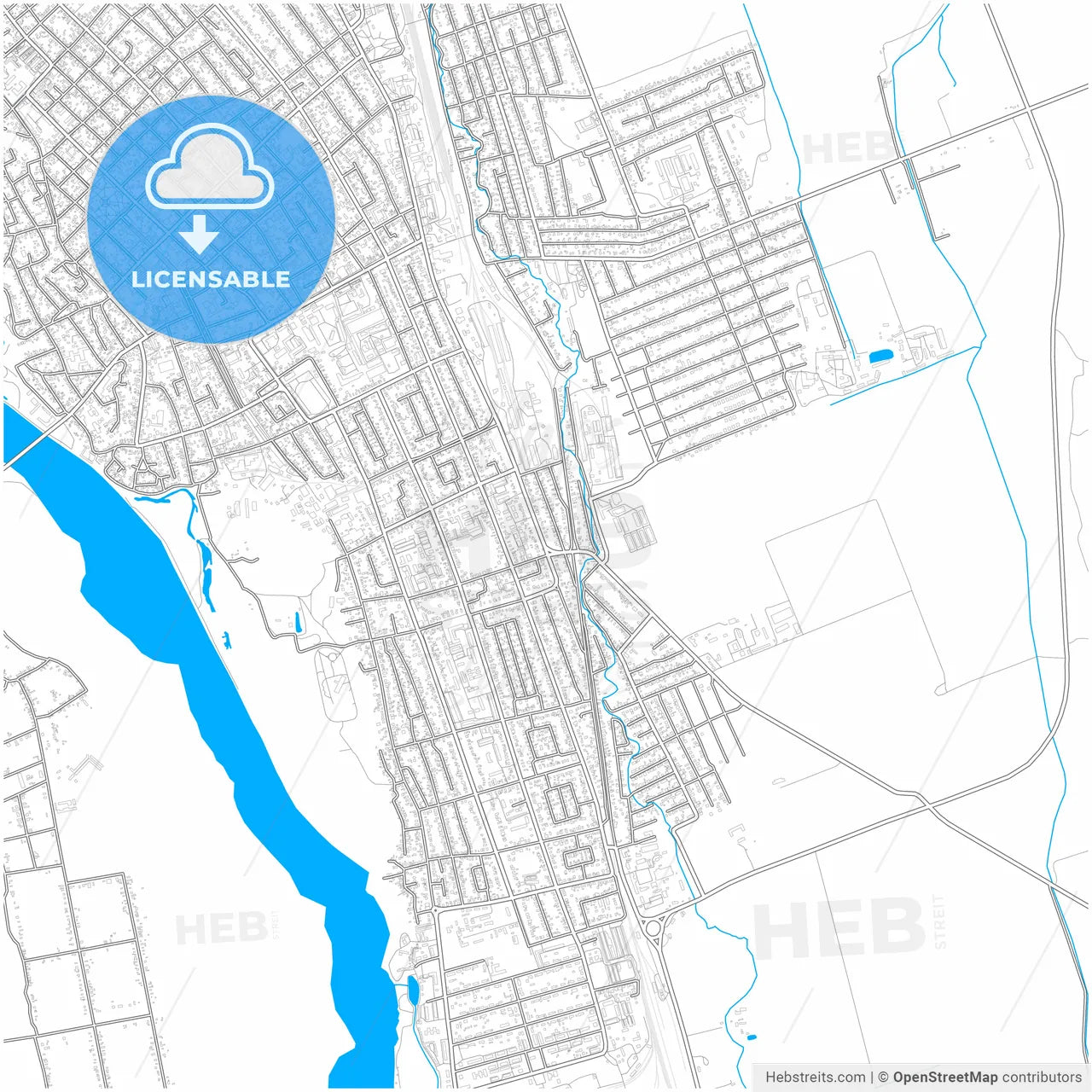 Labinsk, Krasnodar Krai, Russia, city map with high resolution roads.