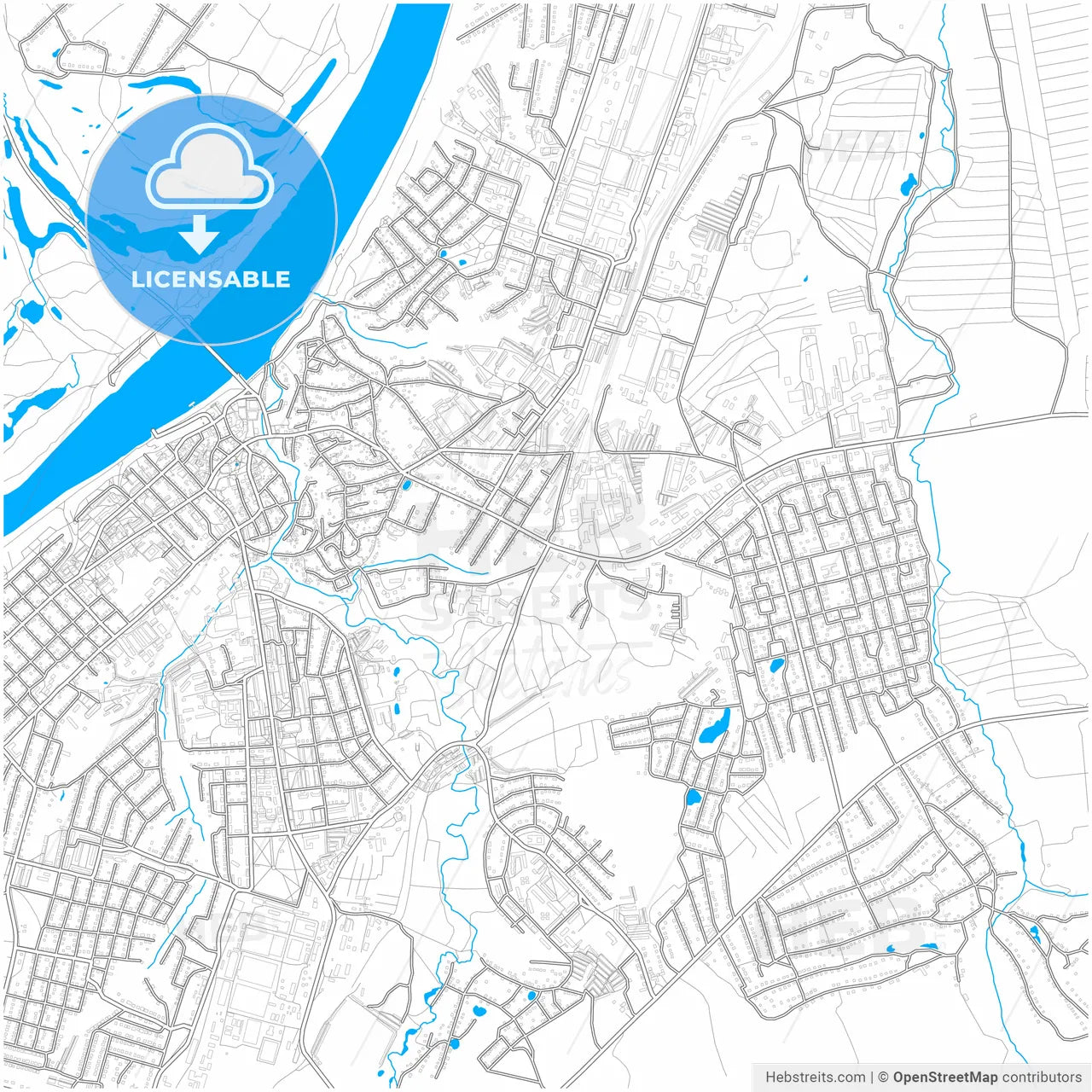 Pavlovo, Nizhny Novgorod Oblast, Russia, city map with high resolution roads.