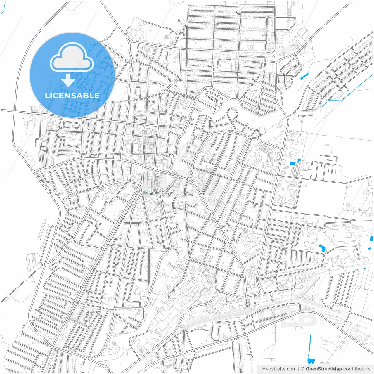 Krymsk, Krasnodar Krai, Russia, city map with high resolution roads.
