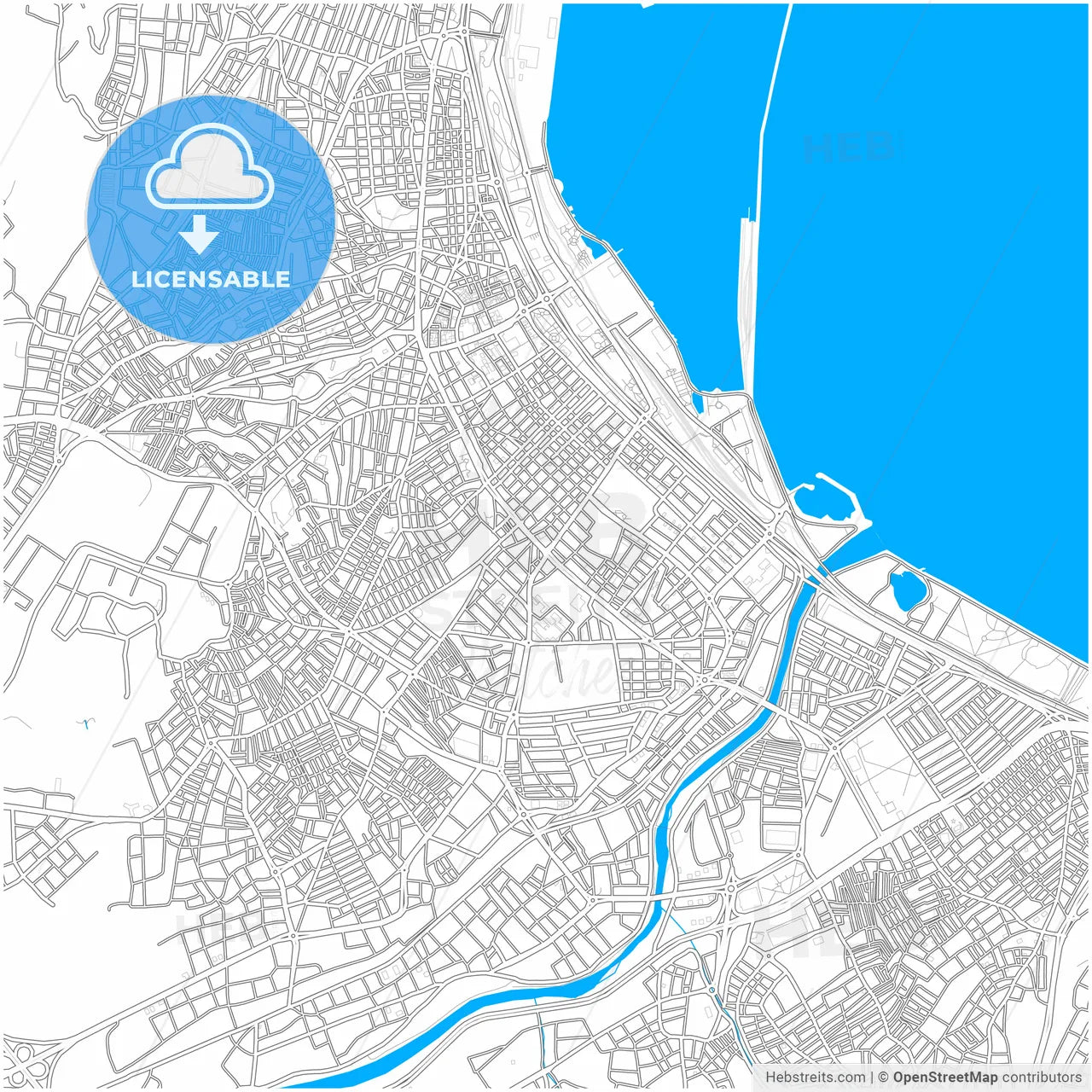Samsun, Samsun, Turkey, city map with high resolution roads.
