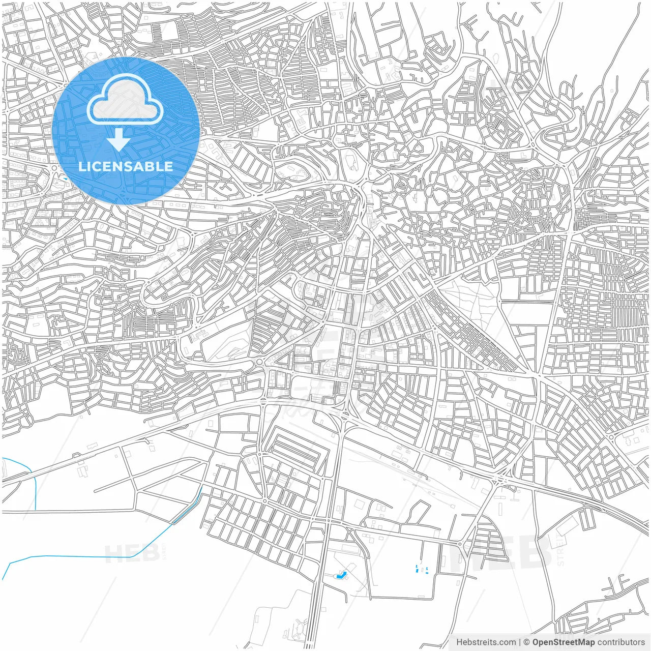 Kahramanmaraş, Kahramanmaraş, Turkey, city map with high resolution roads.