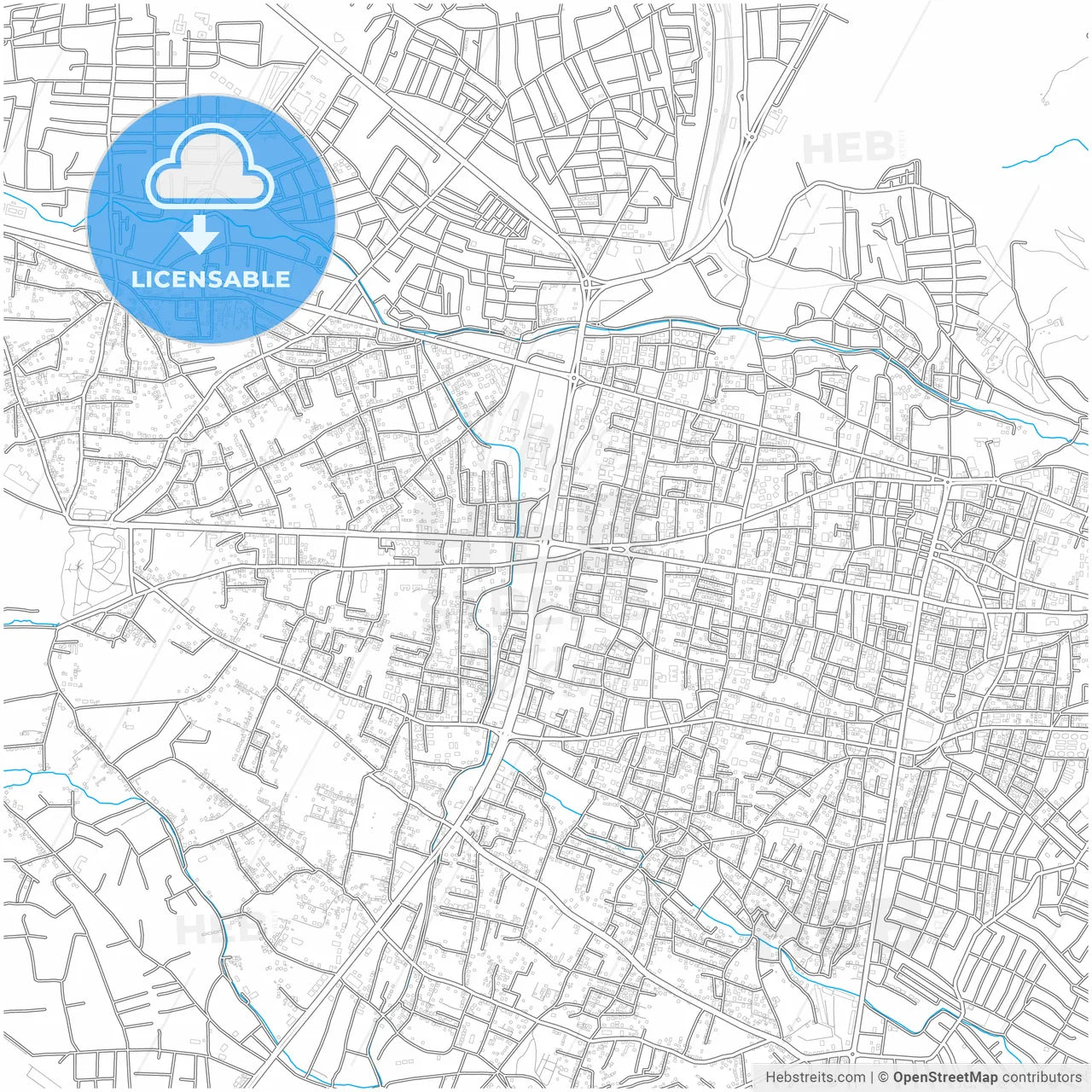 Van, Van, Turkey, city map with high resolution roads.