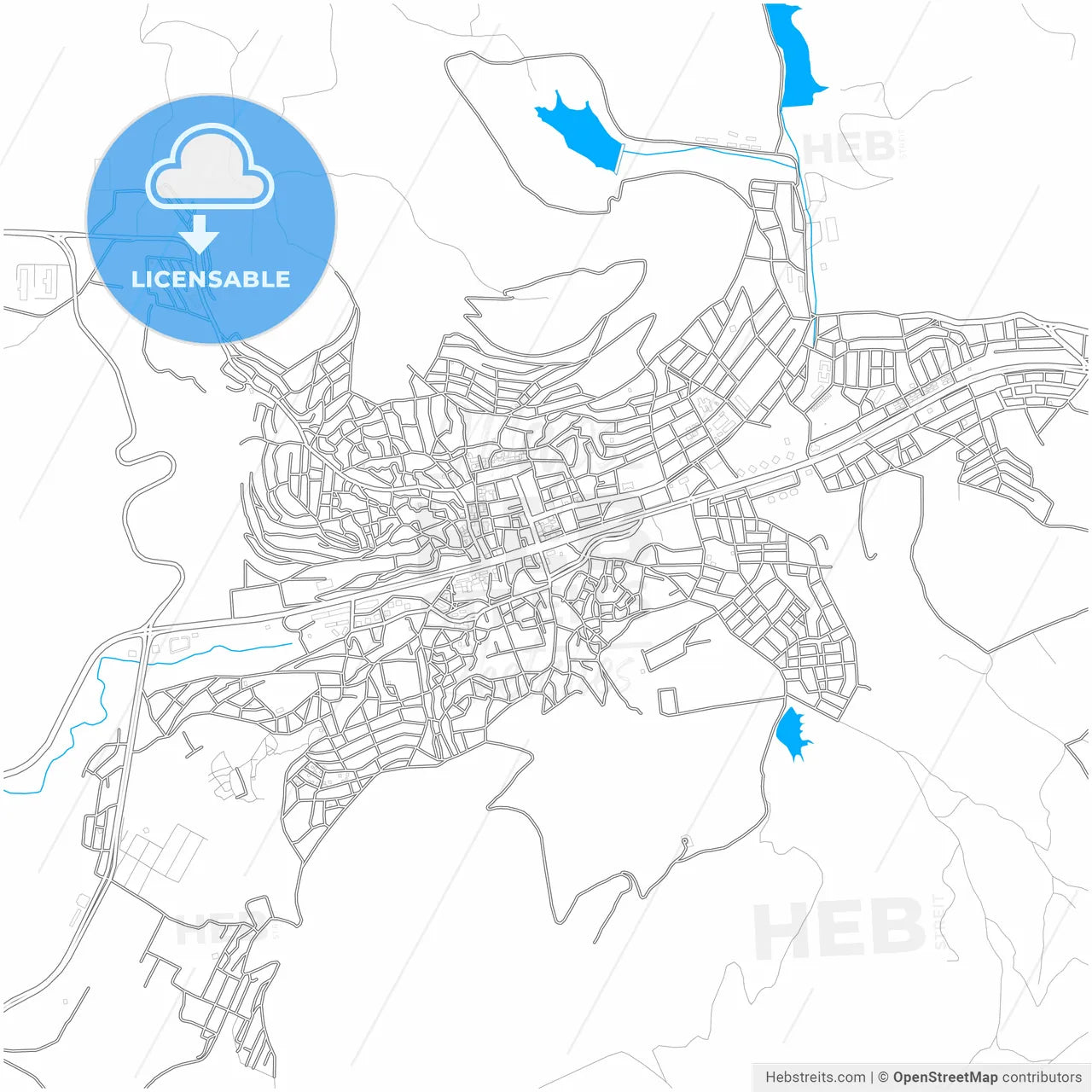 Yozgat, Yozgat, Turkey, city map with high resolution roads.