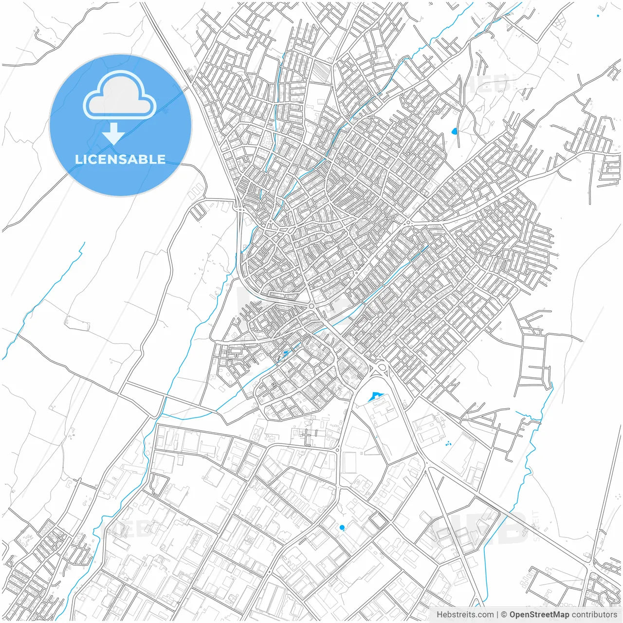 Kapaklı, Tekirdağ, Turkey, city map with high resolution roads.