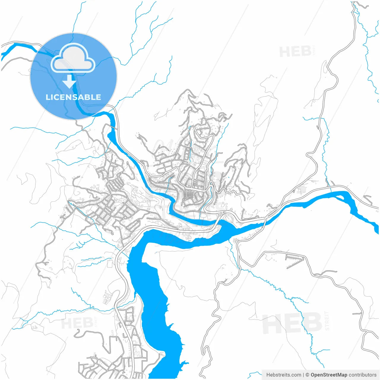 Tunceli, Tunceli, Turkey, city map with high resolution roads.